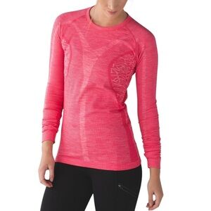 Lululemon Rest Less Crew Neck Pullover Pink Long Sleeve Thermal Base Layer Sz 10